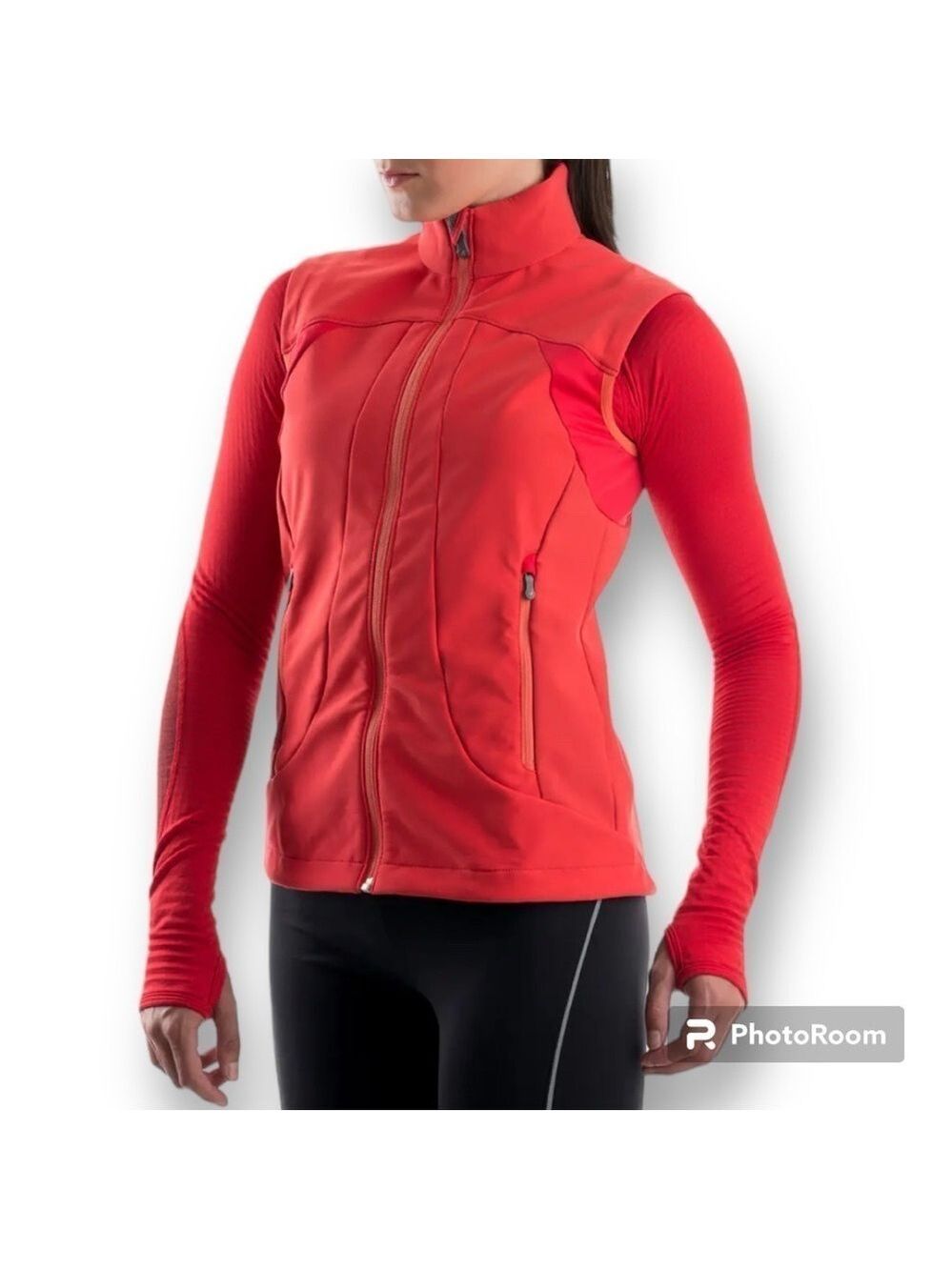 MEC MicroBurst Vest Running Hiking Technical Jacket Coral Pink-Orange Size 4